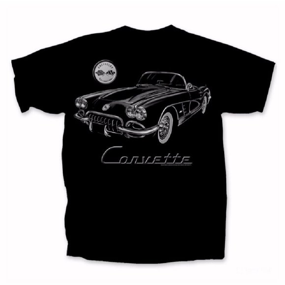 Vintage Chevy Chevrolet Corvette C1 Tonal Short Sleeve T-Shirt - NEW Fast Ship - Picture 1 of 6